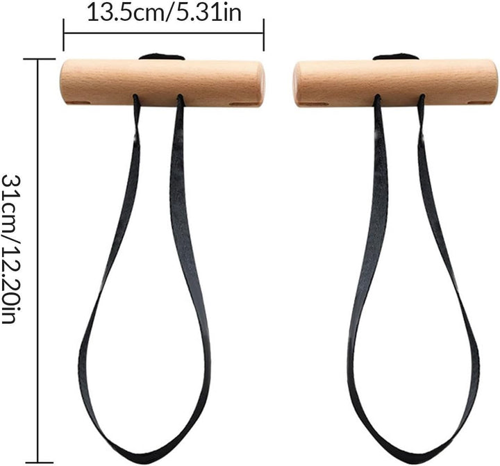 F Fityle 1 Paar Holz Klimmzuggriffe Handgriffe, Trainingsgriffe Fitness, Holz Griffkrafttrainer Hand