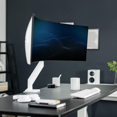 VIVO Hochwertiger Aluminium-Monitorarm für ultrabreite Monitore bis zu 124,5 cm und 15 kg, einzelner