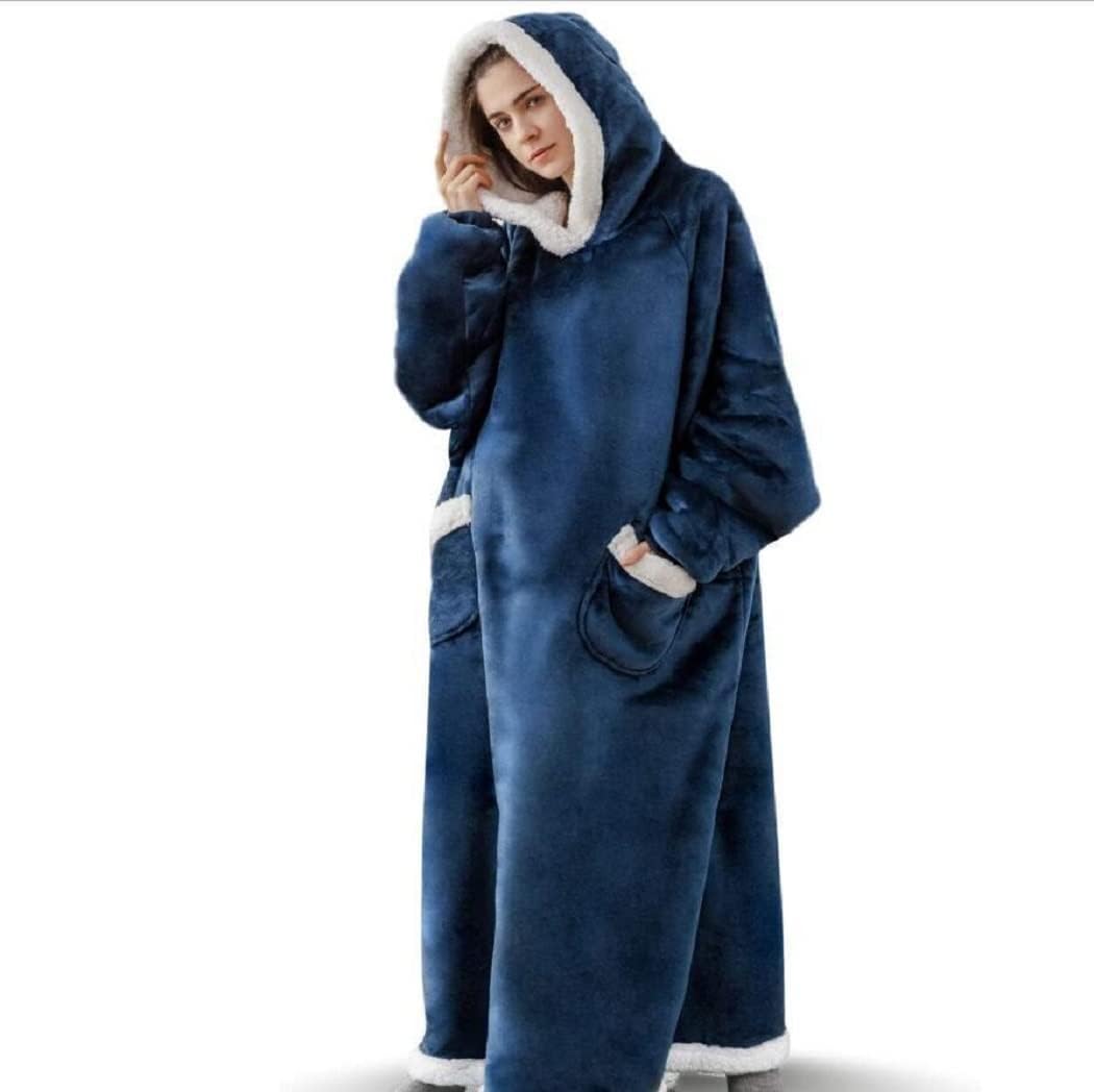 Sacebeleu Kuscheldecke mit Ärmeln,Oversized Weich Decke Hoodie Sweatshirt,Sherpa Kapuzenpullover für