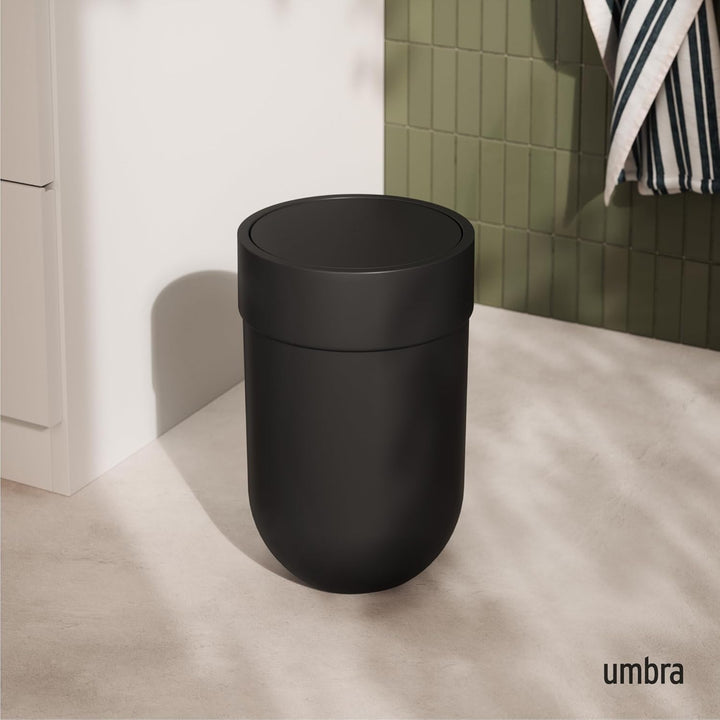 Umbra Touch Abfalleimer mit 6 L Fassungsvermögen und Schwingdeckel – Kosmetikeimer und Papierkorb fü