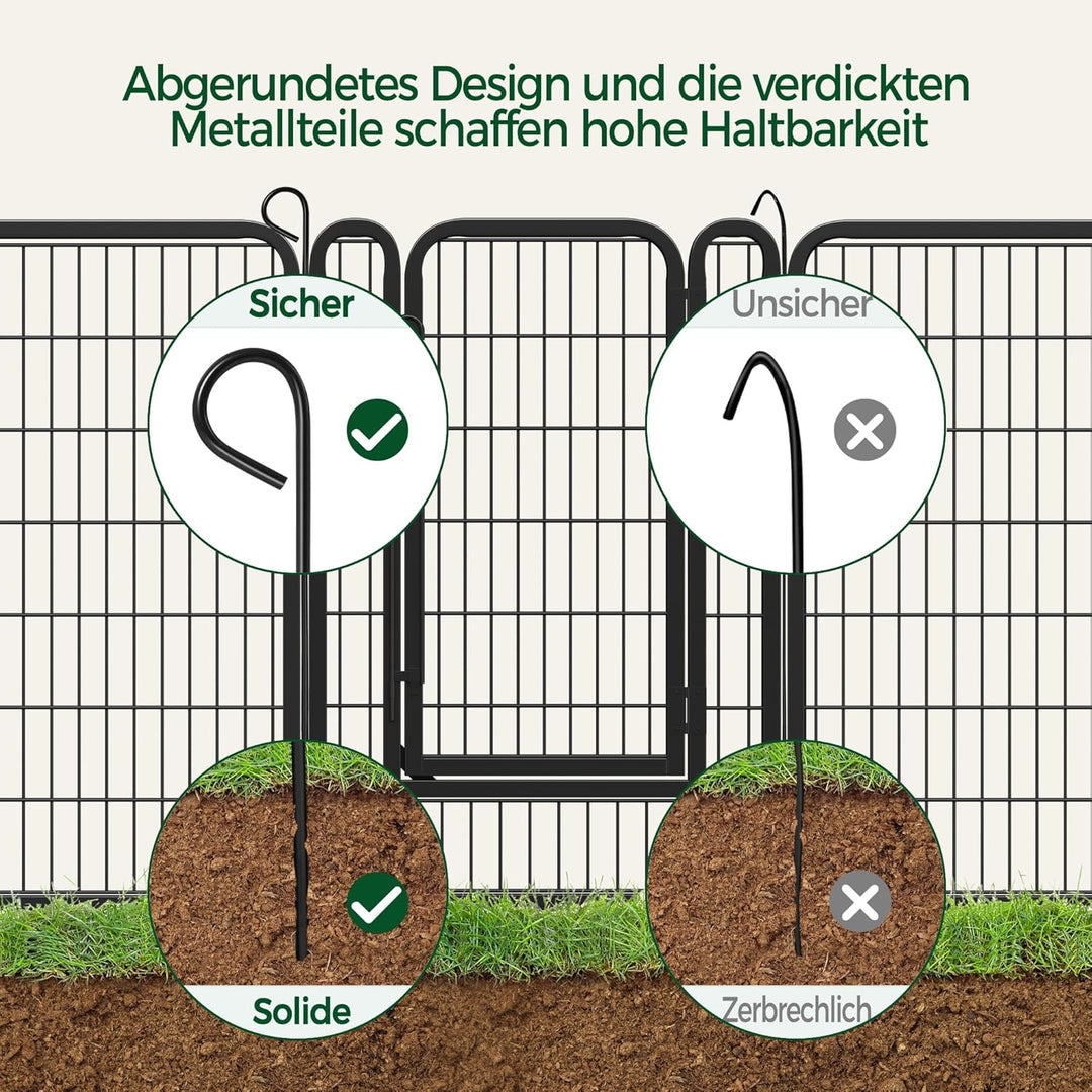 Yaheetech Welpenlaufstall 8-teilig 100cm hoch,Welpenauslauf mit Tür für Hunde Wohnung und Garten,Fal