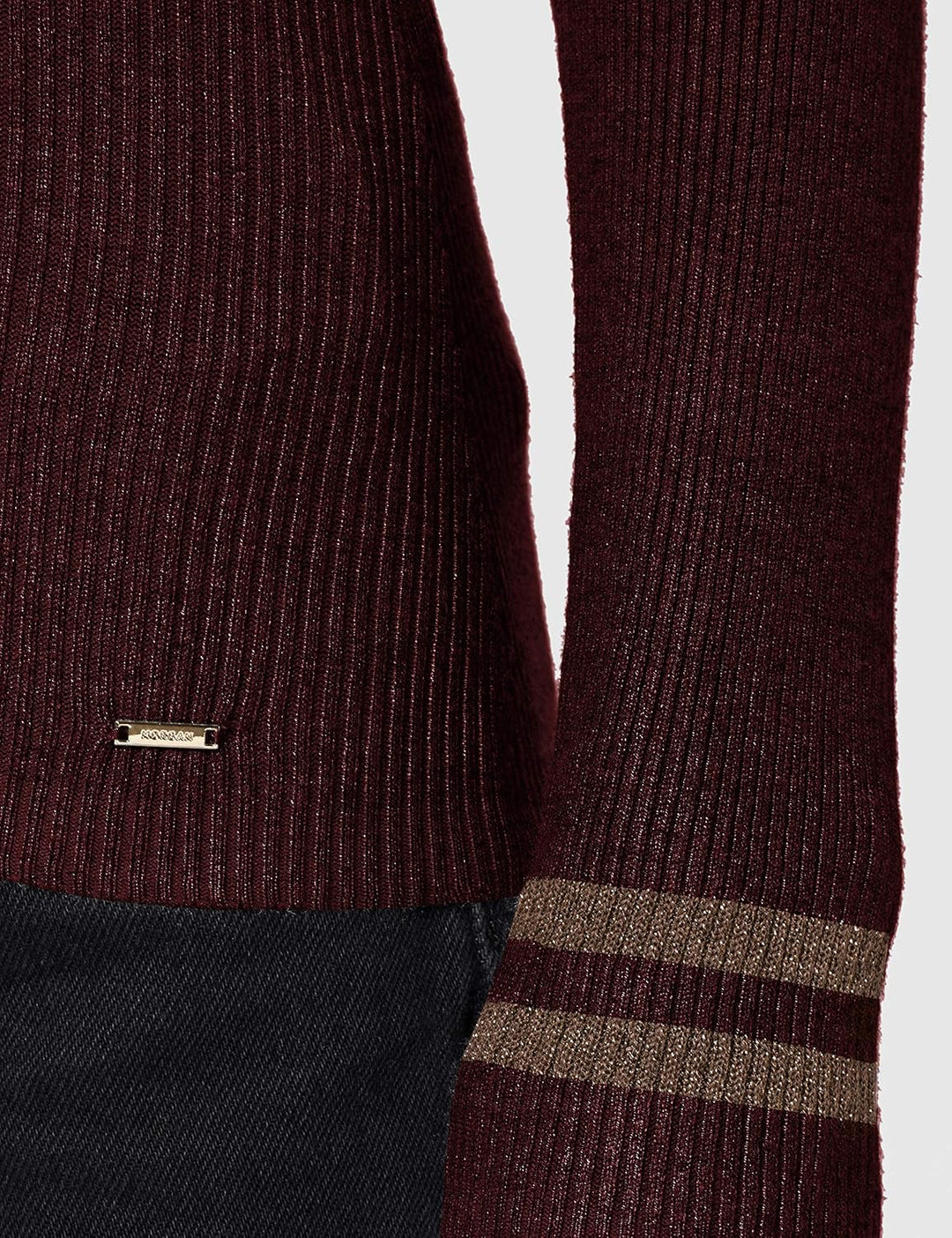 Morgan Damen Pull Boutons Épaule Mavao Pullover Small Kurz Weinrot, Small Kurz Weinrot