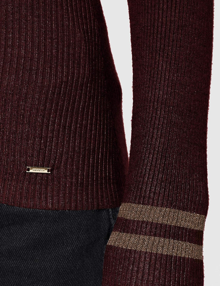Morgan Damen Pull Boutons Épaule Mavao Pullover Small Kurz Weinrot, Small Kurz Weinrot