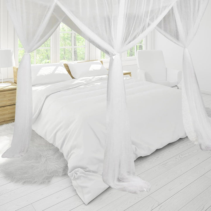 Baoblaze 4 Eckpfosten Himmelbett Vorhang, Moskitonetz Doppelbett und Einzelbett, Mückenschutz Moskit
