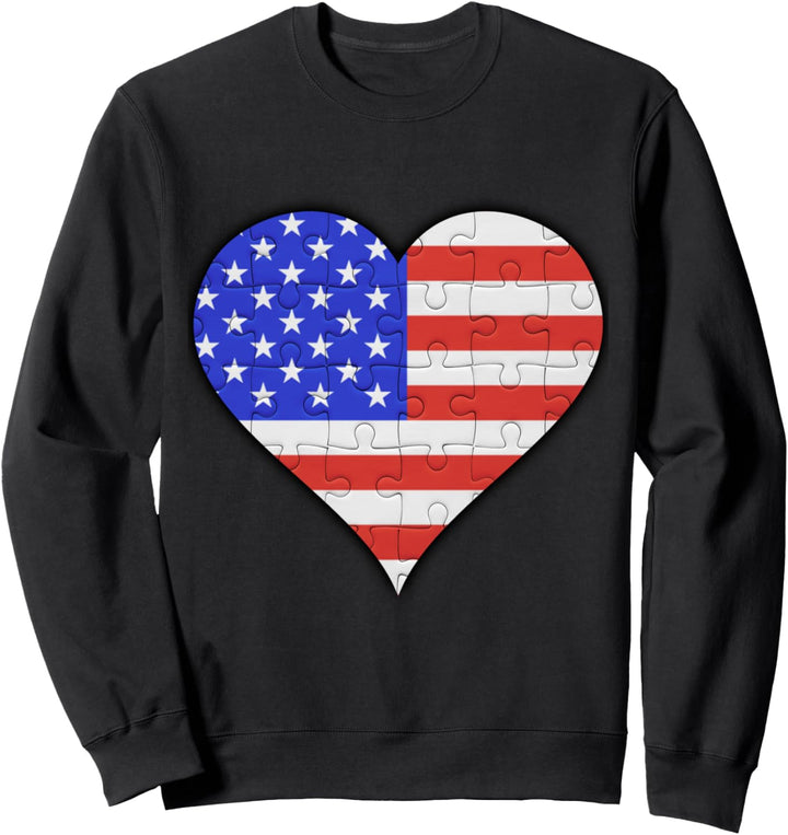 USA amerikanische Flagge Herz Sweatshirt