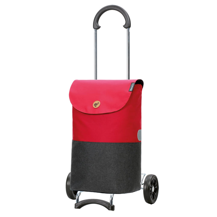 Andersen Shopper Scala Stahl mit Rad Ø 15 cm und 36 Liter Tasche Ebba rot