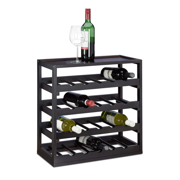 Relaxdays Weinregal aus Holz H x B x T: ca. 52 x 52 x 25 cm robustes Flaschenregal für Wein Weinflas
