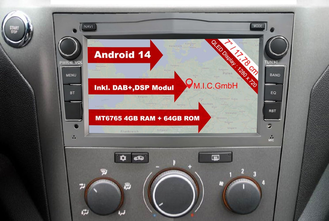 M.I.C. AO8Lite Android 12 Autoradio mit navi Ersatz für Opel Antara Astra h Combo Corsa d Meriva Sig