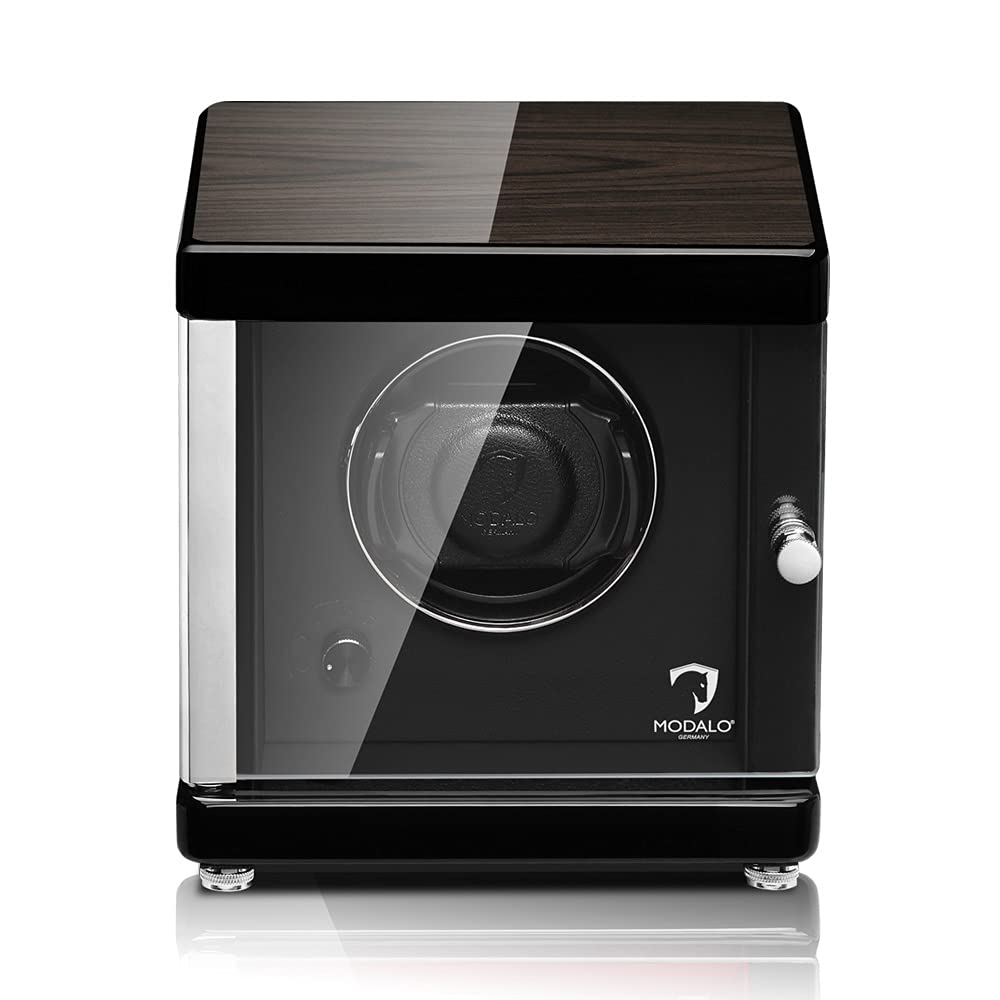 MODALO Uhrenbeweger (Watch Winder) Ambiente MV4 für 1 Uhr Schwarzes Makassar-Holz Design…