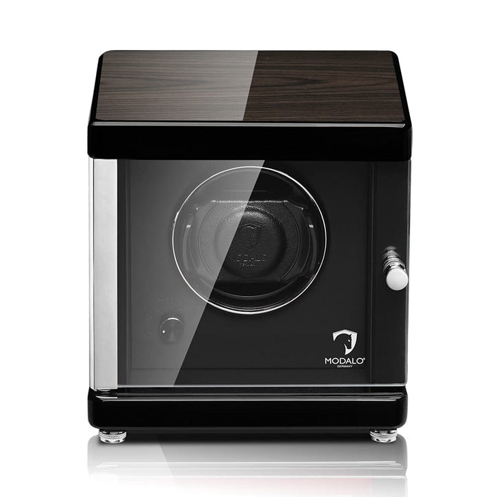 MODALO Uhrenbeweger (Watch Winder) Ambiente MV4 für 1 Uhr Schwarzes Makassar-Holz Design…