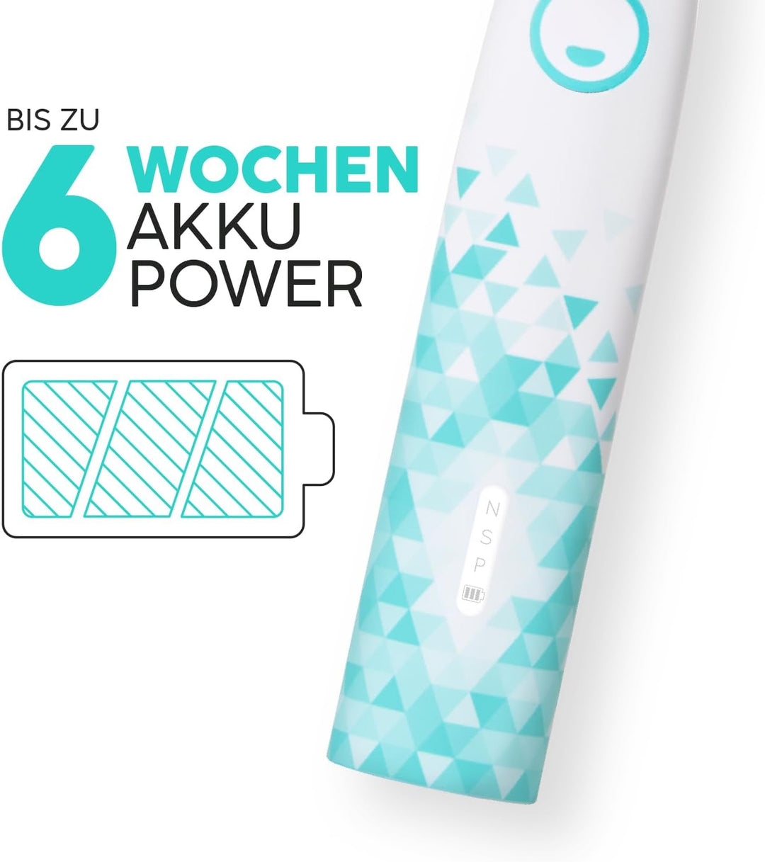 happybrush® Elektrische Schall-Zahnbürste Eco VIBE 3 im Doppelpack - Nachhaltige Zahnbürste mit 6 Wo