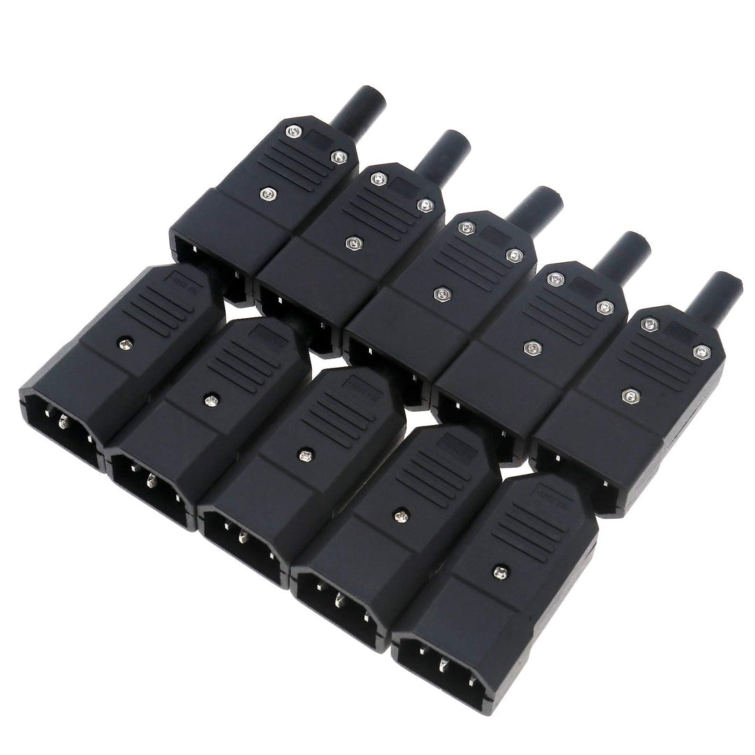10er 8 x 3 cm C14 AC250V 10A 3 Pins Stecker Netzstecker Mit AC Stecker