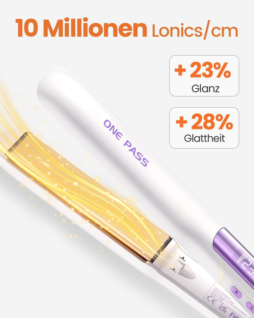 Faszin 2 in 1 Glätteisen Locken und Glätten, Titanplatten Ionen Haarglätter für einen glatten Stil,