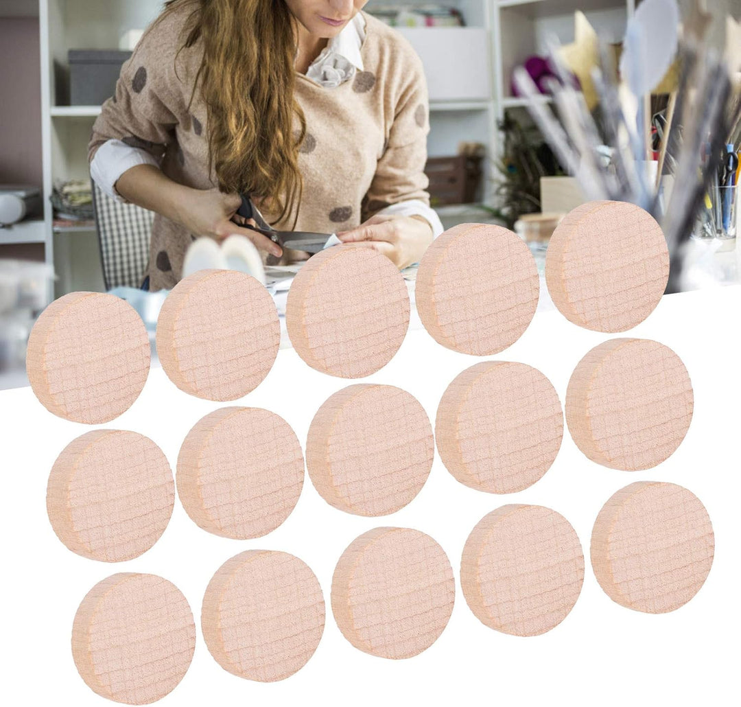 Unbehandelte Holzscheiben 300 Stück, 2 cm Buche Rundholz Bastelset für Schmuck, Dekoration, Geschenk