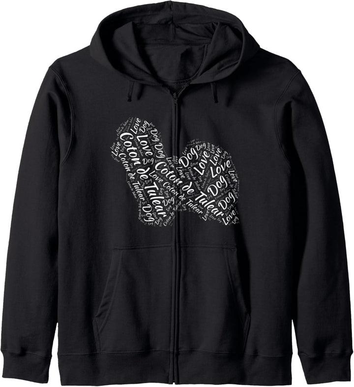 Coton De Tulear Hund Liebe Wort Cloud Art Geschenkidee Kapuzenjacke