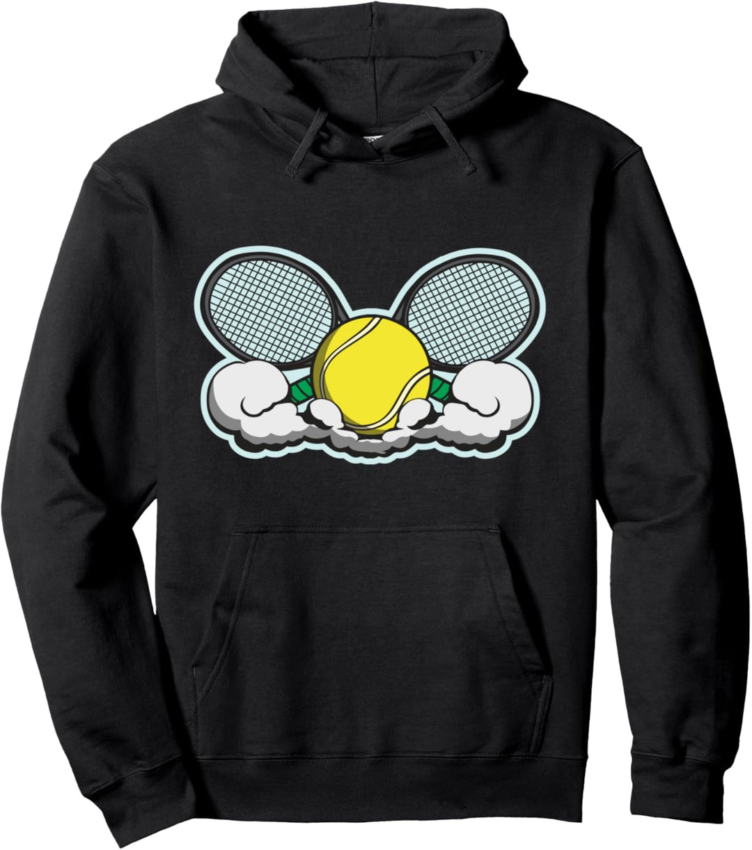 Geschenk für Tennisspieler Tennisball Tennisschläger Motiv Pullover Hoodie