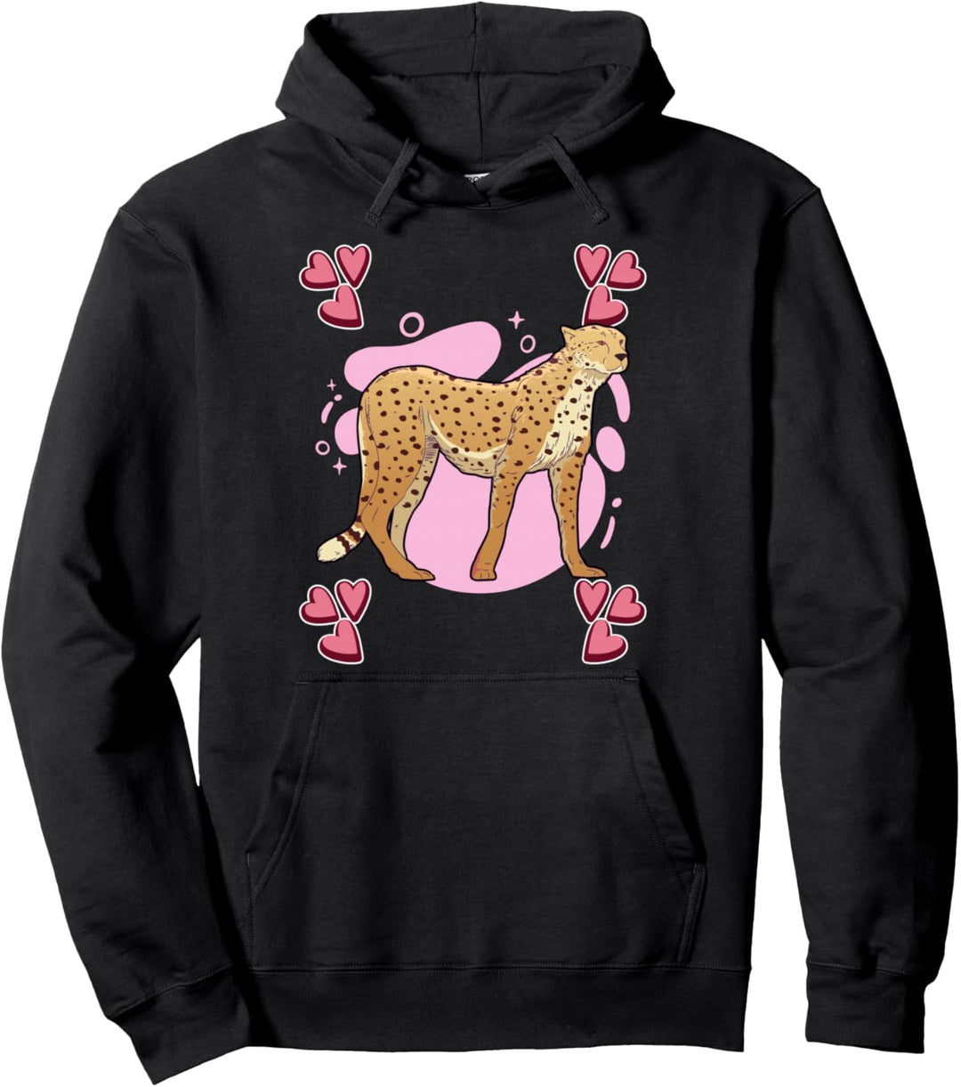 Damen Gepard Zeichnung Mädchen Gepard Pullover Hoodie