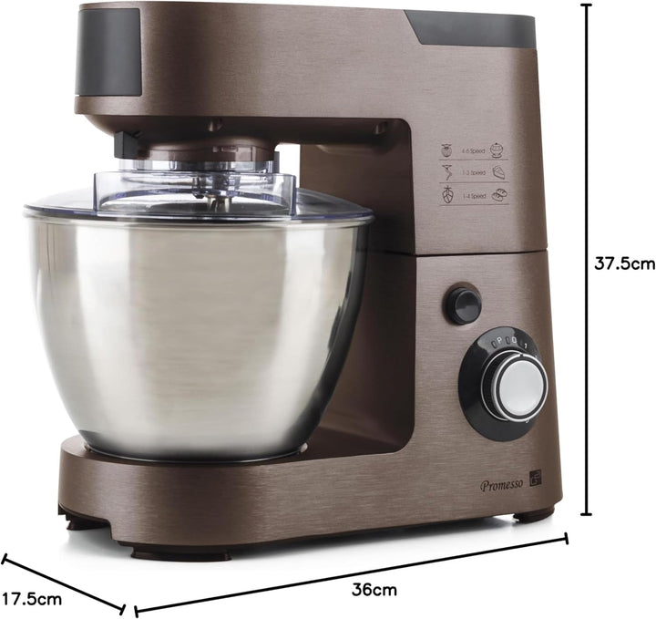 G21 Küchenmaschine Promesso Braun, 1.500 Watt, 3 in 1 Küchenmaschine, Mixer, Fleischwolf, komplettes