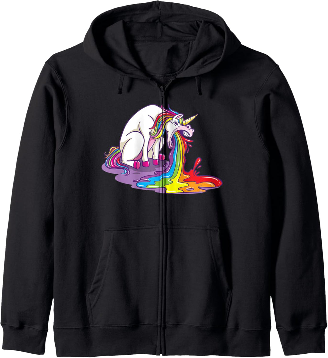 Einhorn kotzt Regenbogen Kapuzenjacke