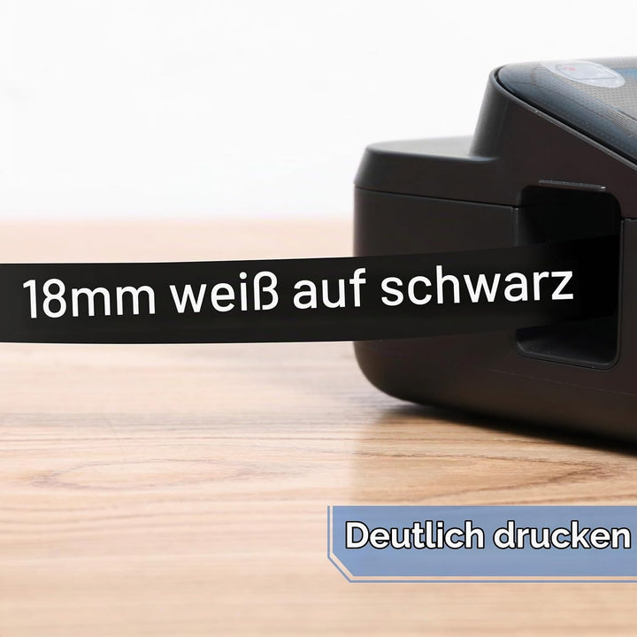 3x MarkField Kompatibel Schriftband TZ 18mm TZe345 Weiss auf Schwarz für Brother P-Touch Label Maker