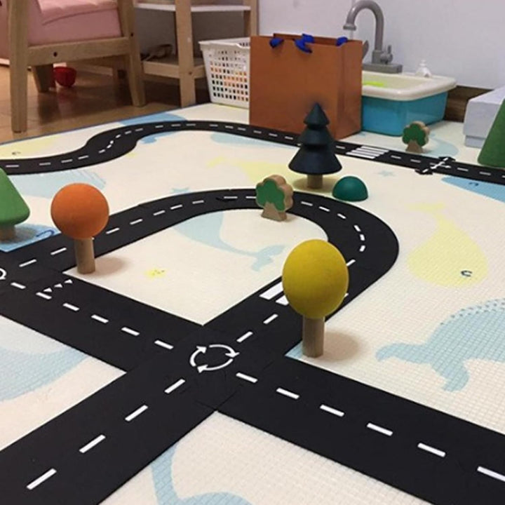 Flex Track, Flexible Autogleise für Kinder, unzerstörbare wasserdichte modulare Puzzle-Gleise, Flexi