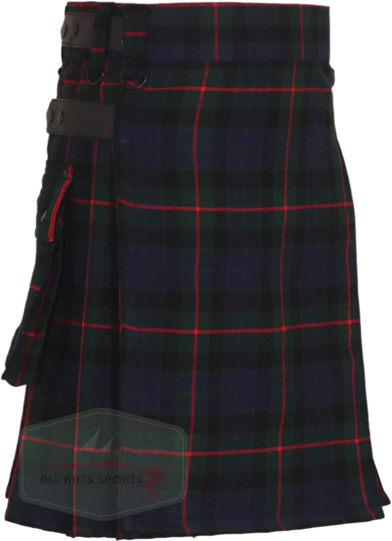 All Kilts Sports Utility-Kilt für Herren aus Acrylwolle mit Lederriemen Gunn Modern 30, Gunn Modern