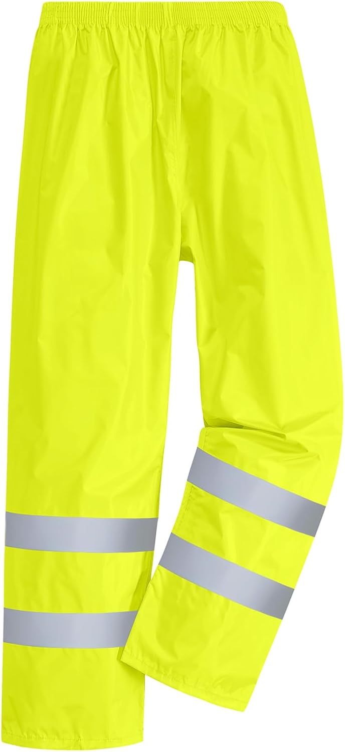 Leichte Regenhosen Herren Damen Orange/Regen Warnschutzhose Winddichte Outdoorhose für Fahrrad Trekk