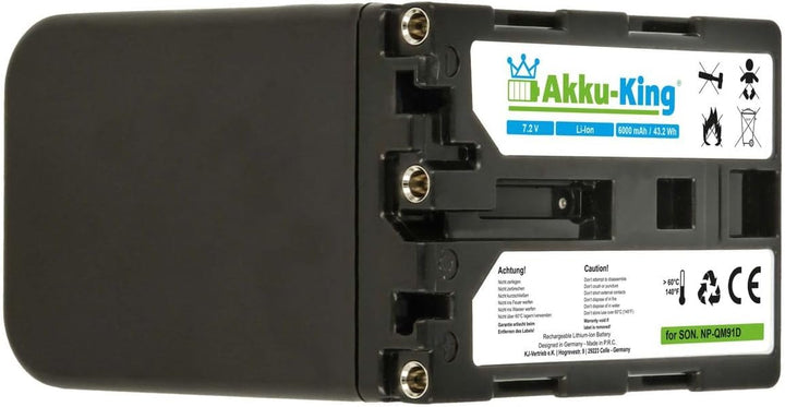 Akku-King Akku kompatibel mit Sony NP-FM90, NP-QM91D - Li-Ion 6000mAh - für Sony CCD-TRV106K, CCD-TR