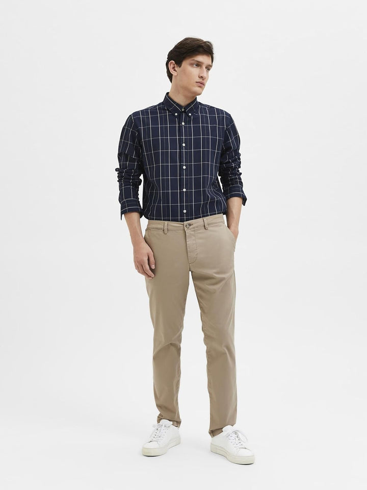 SELECTED HOMME Male Chino 175 Slim fit Flex 28W / 32L Greige, 28W / 32L Greige