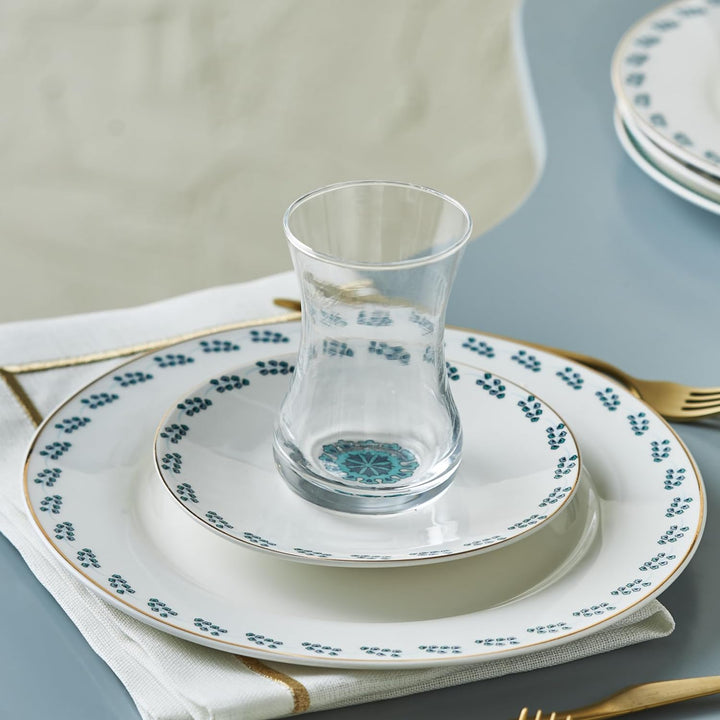 Karaca İznik Dessert-Set für 6 Personen, 18-teilig - Elegantes Geschirr für köstliche Nachspeisen