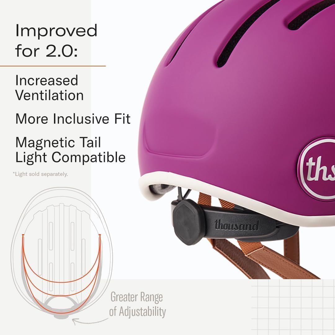 Thousand Heritage Collection Fahrradhelm für Erwachsene, niedriges Profil, Retro, Pendler, Sicherhei