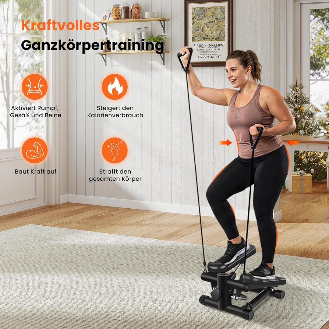 himaly Mini Stepper für Zuhause, Exercise Stair Stepper 100kg, Treppensteiger Fitnessgerät with Wide