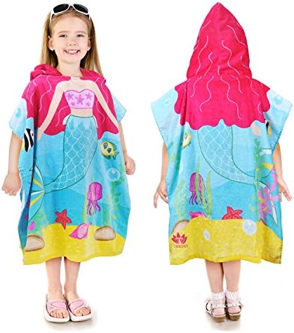 Kato Tirrinia 100% Baumwolle Badeponcho Strandtuch 90-120cm Mädchen Kinder, Absorbierender Bademante