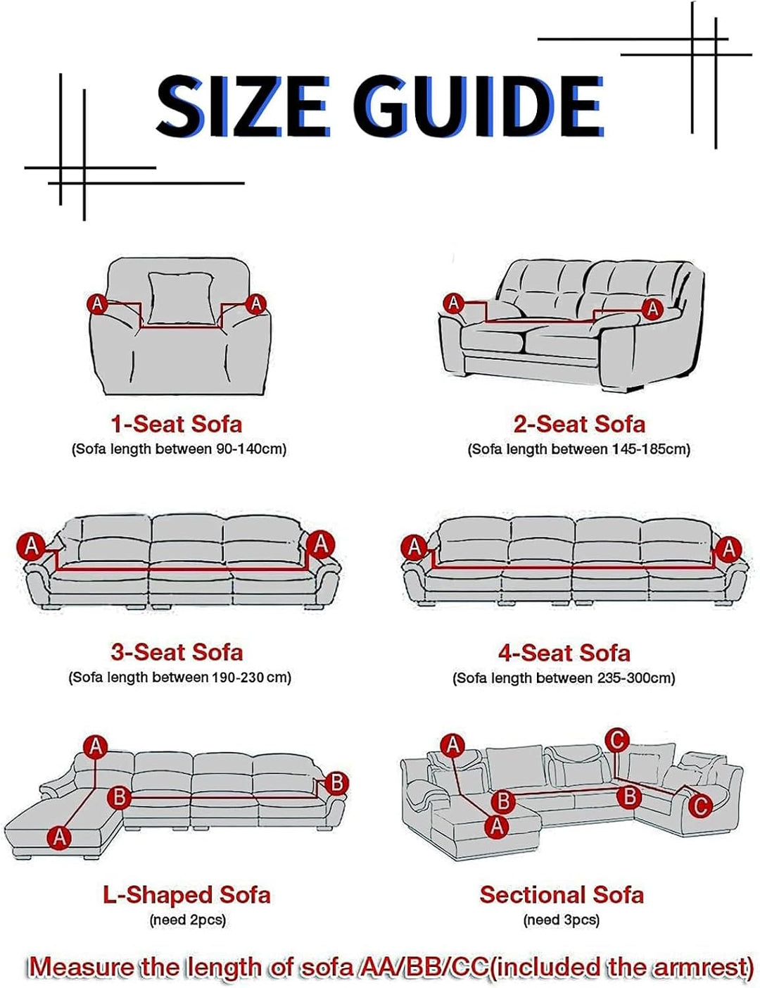 Lydevo Sofabezug 1 Sitzer Stretch Sofahusse Elastischer Sofabezug Spandex Sofa Überzug mit 2 Kissenb