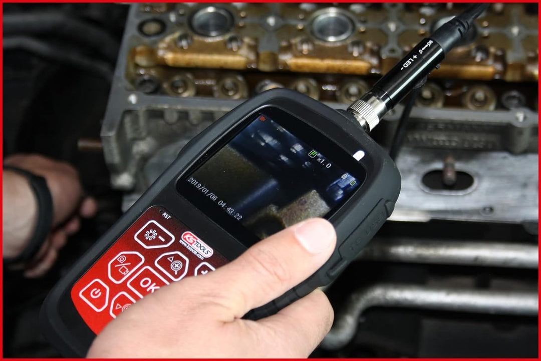KS Tools 550.7500 HD-Videoskop-Satz mit Ø 6,0 mm 0° und 90° HD Frontkamera-Sonde, umschaltbar, 5-tlg