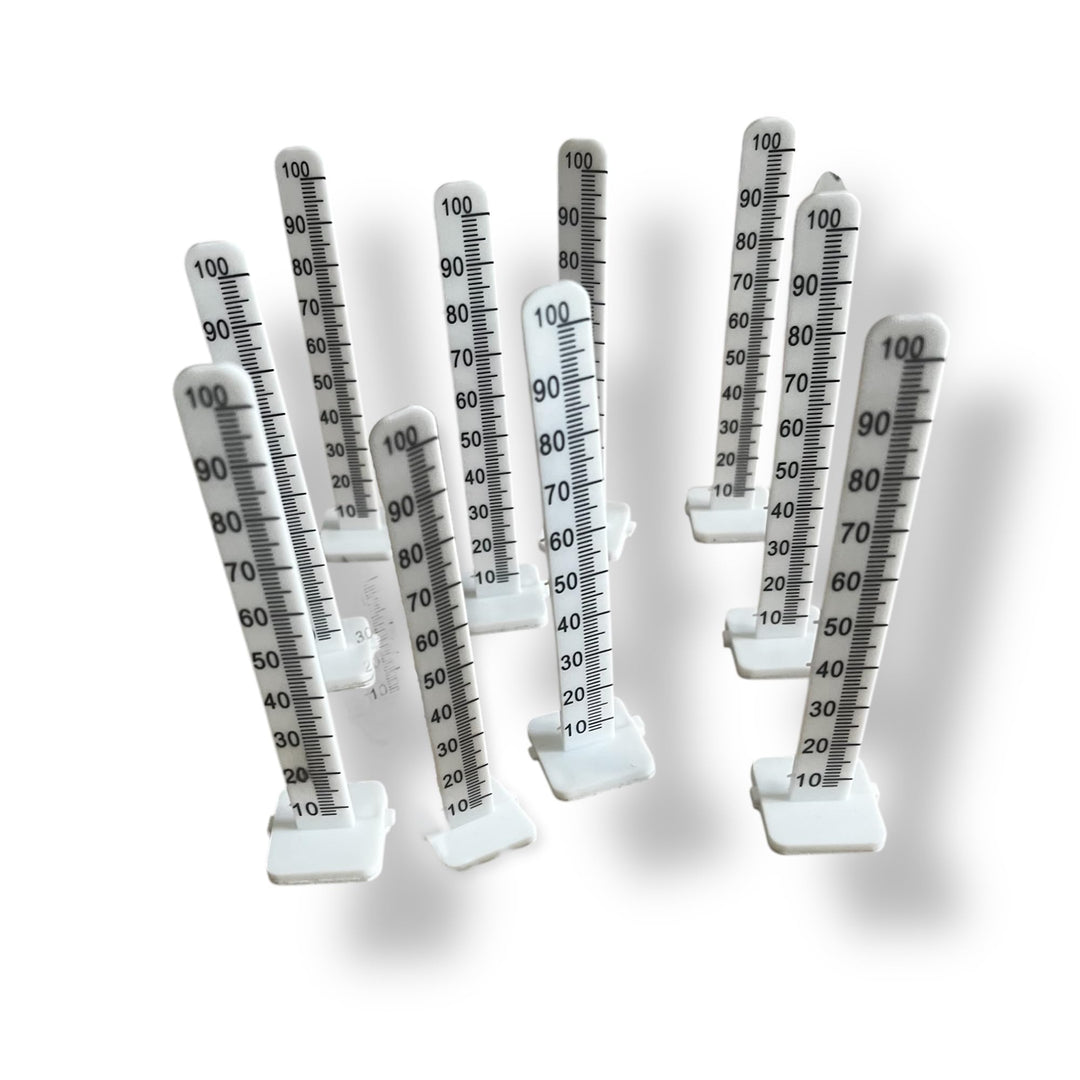 Nivellierlehre 0 - 100 mm für Fluid- und selbstnivellierenden Estrich, Packung mit 50 Stück mit Skal