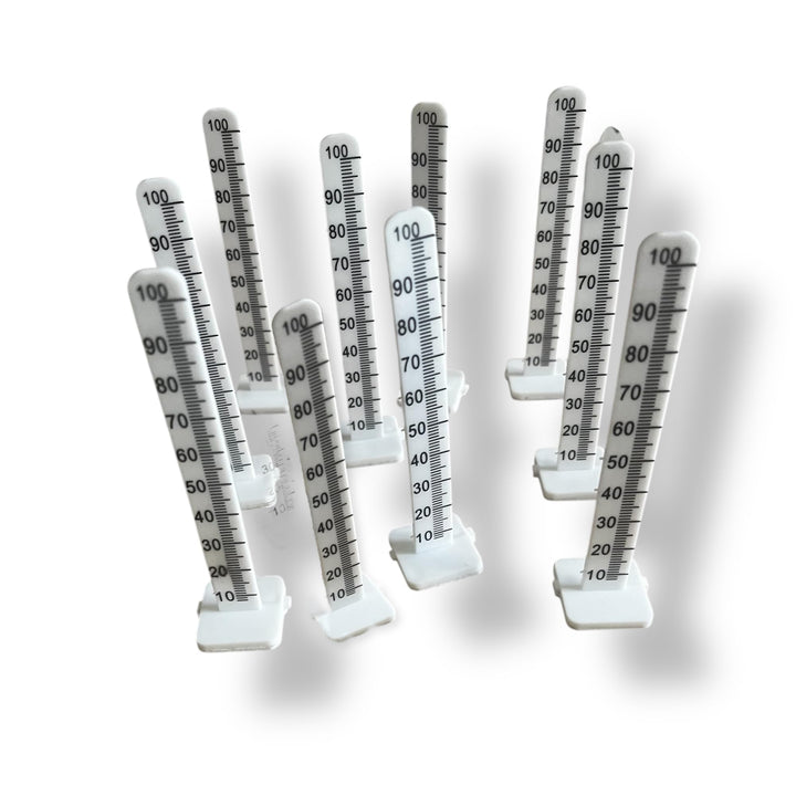 Nivellierlehre 0 - 100 mm für Fluid- und selbstnivellierenden Estrich, Packung mit 50 Stück mit Skal