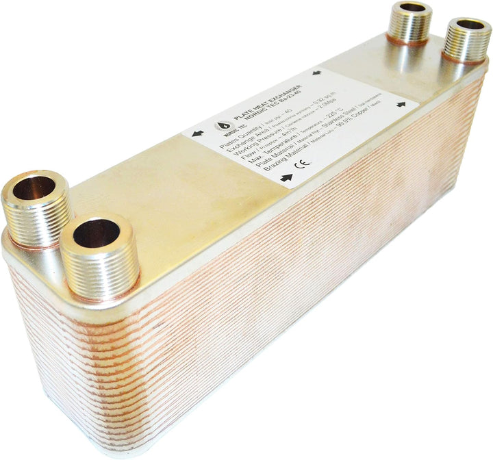 Edelstahl Plattenwärmetauscher Wärmetauscher Nordic Tec Ba-23-40 40 Platten mit Wandbefestigung und