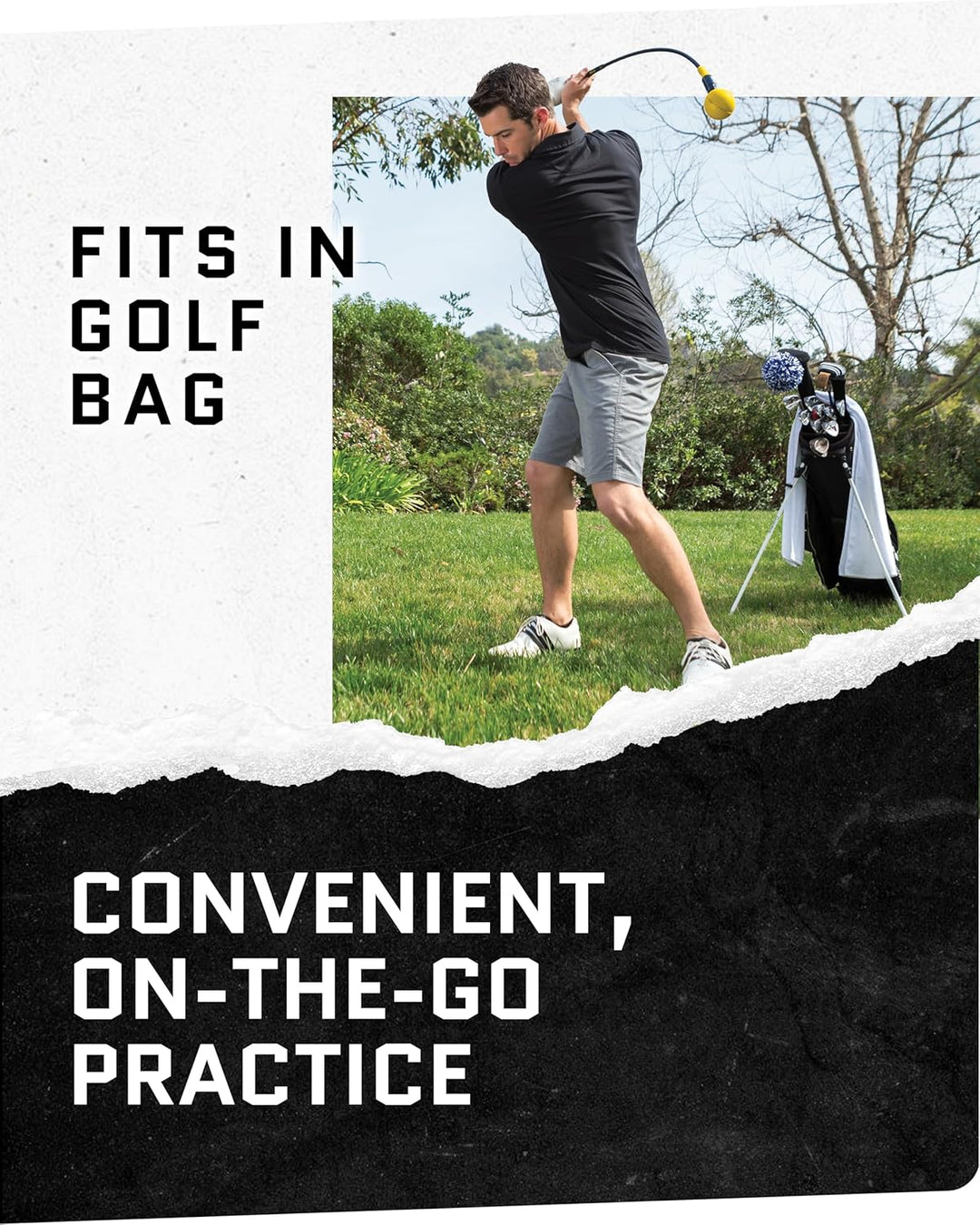 SKLZ Gold Flex, Golf Swing Trainer, Golf Accessories, Golf Training Aids, Flexible Fiberglass, Yello