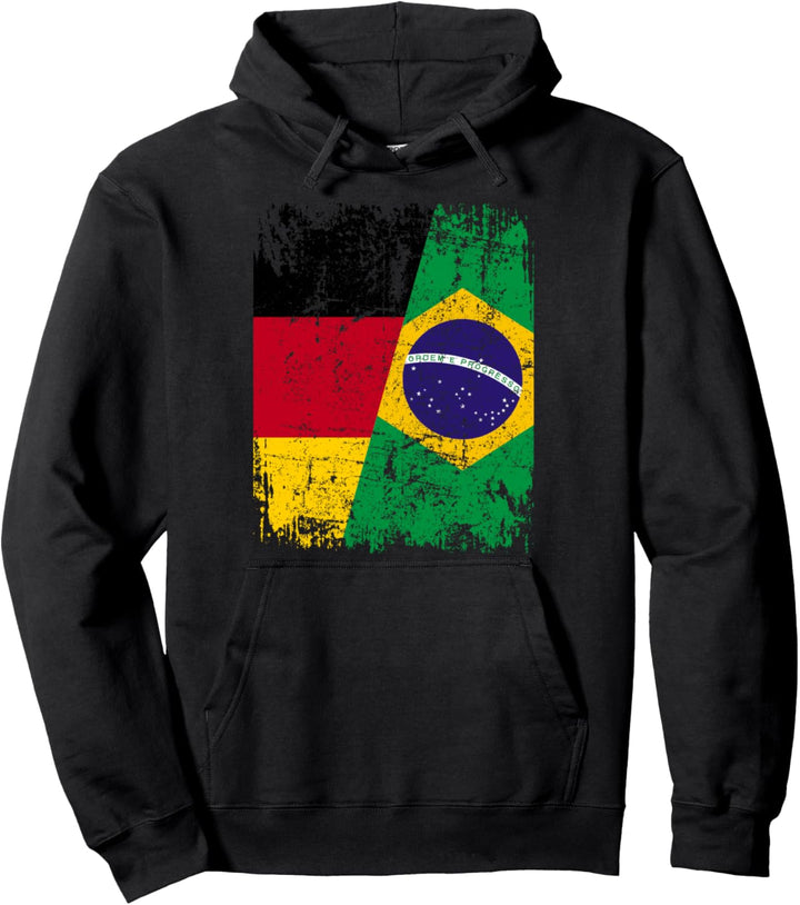 BRASILIEN DEUTSCHLAND Flagge | Damen Herren Kinder Brasilien Pullover Hoodie