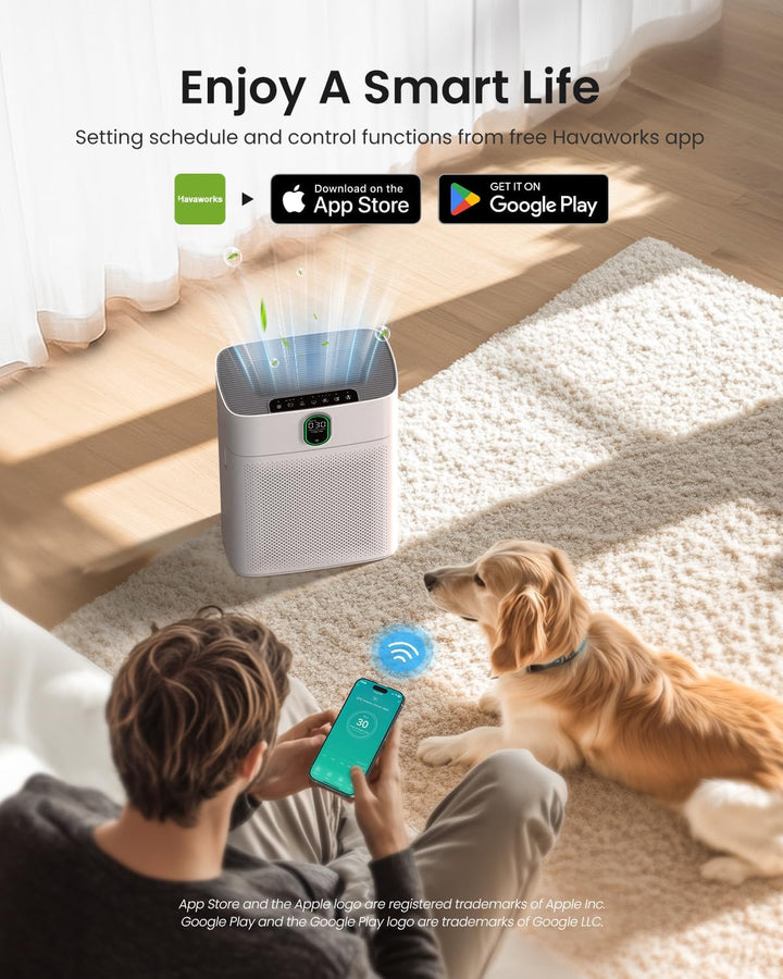 Luftreiniger für Allergiker, Air Purifier für Raucherzimmer, HEPA Filter Gegen Staub Pollen, CADR 30