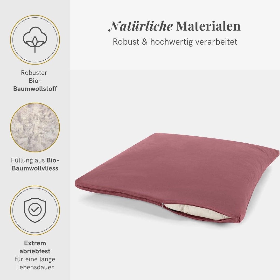 Lotuscrafts Meditationsmatte Zabuton Deluxe - Extra Dick - Meditationskissen Unterlage für entspannt