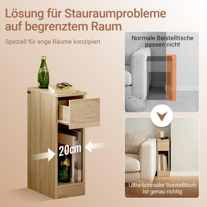 SoBuy FBT111-Nx2 Nachttisch 2er Set mit Schublade für Boxspringbett Sofatisch 2 stücke Beistelltisch