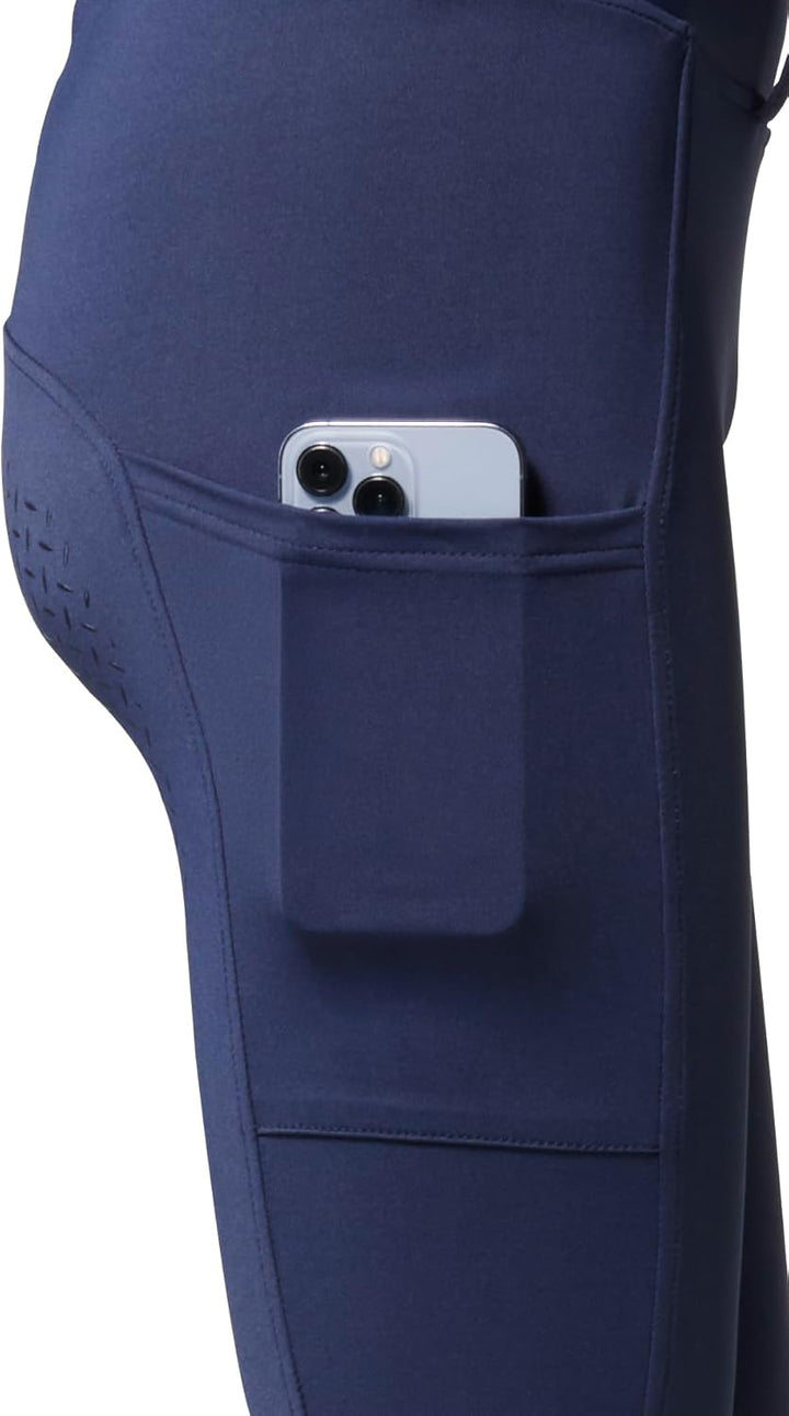 PFIFF 103100 Damen Reitleggings „Selina“ mit Handytasche M Blau, M Blau