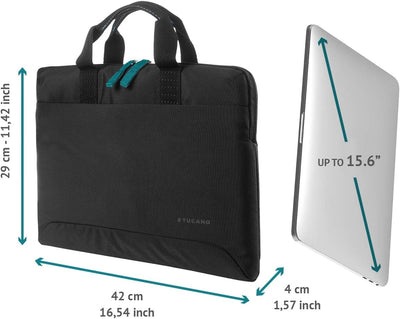 Tucano Smilza Slim Laptoptasche, kompatibel mit Laptop und MacBook Pro/Air, Nylon, abnehmbarer Schul