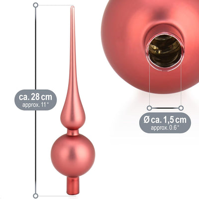 com-four® 2X Weihnachtsbaumspitze - Christbaumspitze aus echtem Glas für Weihnachten - Tannenbaumspi