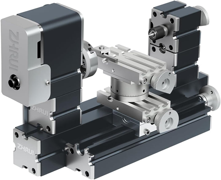ZHRUI Hochleistungs-Mini-Drehmaschine, 60 W, aus Metall, Heimwerker, 4-Achsen, Drehmaschinen, Werkze