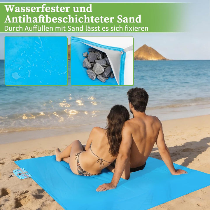 Picknickdecke Outdoor 200 x 150 cm, Faltbar Picnic Blanket Waterproof Leicht und Tragbar Stranddecke