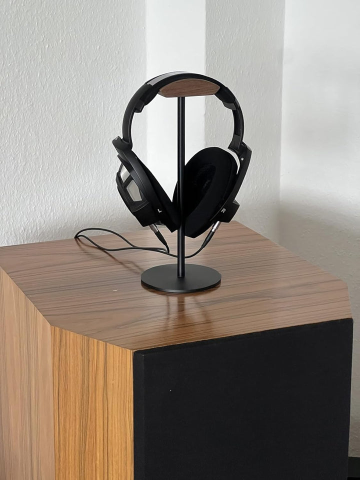 Kopfhörer Ständer mit Walnussholz& Aluminium,Headset Halterung mit Schwerer Basis,Headset Ständer fü