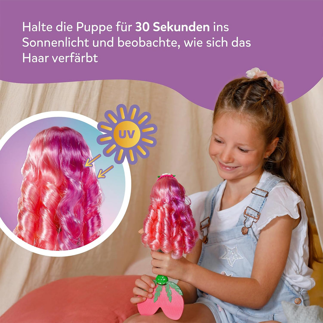 Baby Born Glam Up Sunshine, Meerjungfrau mit Langen rosa Haaren Haaren mit UV-Farbeffekt, zum Stylen